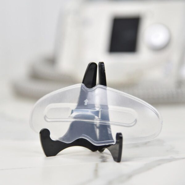 The SomnoSeal™️ used with cpap mask as an oral appliances to help patients stop snoring